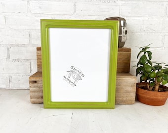 SHIPS TODAY - 8x10 Picture Frame in 1x1 Double Cove Style with Vintage Asparagus Green Finish - In Stock - 8 x 10 Photo Frame