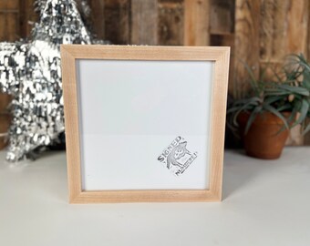 SHIPS RIGHT AWAY - 9x9 Square Picture Frame - Deep Flat style with Solid Natural Maple Finish - In Stock 9 x 9 inch Photo Frame Modern