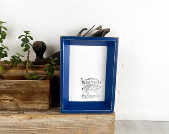 SHIPS TODAY - 4x6" Picture Frame - Park Slope Style with Vintage Blueblood Finish - In Stock - 4 x 6 Frame Rustic Blue Decor