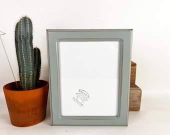 SHIPS TODAY - 8.5 x 11 Picture Frame - 1.5 Double Cove Style with Vintage Homestead Finish - In Stock - 8.5x11 inch Picture Frame Green