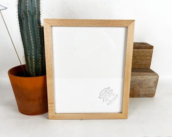 9x11 Picture Frame - SHIPS RIGHT AWAY - Peewee Style in Solid Natural Maple - In Stock - Modern Frame 9 x 11" Solid Hardwood
