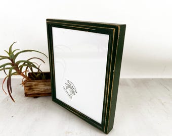 SHIPS TODAY - 8x10 Picture Frame in Deep Double Cove Style with Vintage Forest Green Finish - In Stock - 8 x 10 Photo Frame