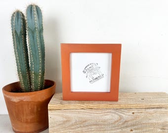 SHIPS TODAY - 5x5 Square Picture Frame - 1x1 Flat Style with Vintage Copper Finish - In Stock - 5 x 5 Photo Solid Wood Frame Metallic