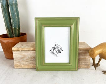 SHIPS TODAY - 5x7" Picture Frame - Diplomat Style with Vintage Guacamole Green Finish - In Stock - 5 x 7 Photo Frame Classic Decor