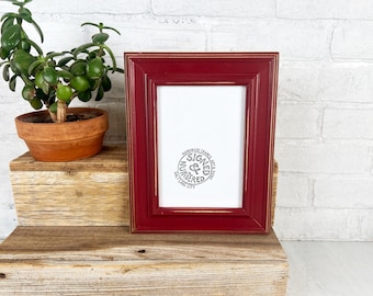 SHIPS TODAY - 5x7" Picture Frame - Diplomat Style with Vintage Wine Finish - In Stock - 5 x 7 Photo Frame Classic Red Decor