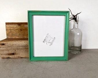 SHIPS TODAY - 7x9 Picture Frame - Foxy Cove Style with Vintage Robin's Egg Finish - In Stock - 7 x 9 inch Photo Frame Green