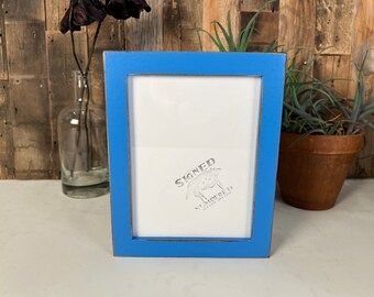 SHIPS TODAY - 6x8 Picture Frame - 1x1 Flat Style with Vintage Cobalt Blue Finish - In Stock - 6 x 8 Photo Frame - Rustic Frame