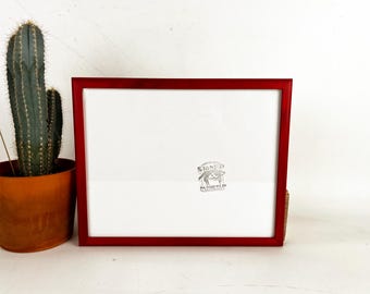 SHIPS TODAY - 11x14" Picture Frame in Peewee Rounded Style with Solid Red Dye Finish - In Stock - Handmade 11 x 14 Hardwood Red