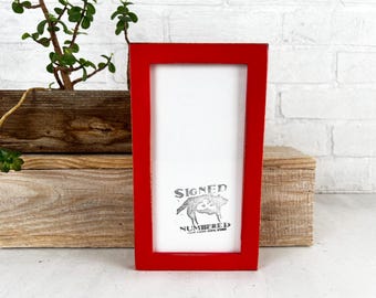 SHIPS TODAY - 4x8 Picture Frame - Peewee Style with Vintage Ruby Red Finish - In Stock - Panoramic Frames 4 x8 inches Red
