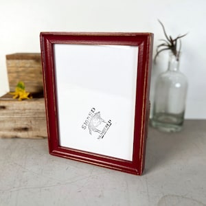 SHIPS TODAY - 7x9 Picture Frame - Foxy Cove Style with Vintage Wine Finish - In Stock - 7 x 9 inch Photo Frame Red