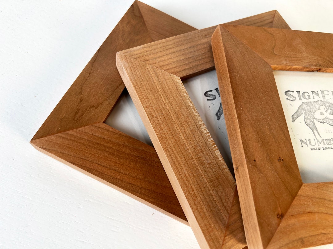 Solid Natural CHERRY Wood Picture Frame 1.5 Wide Style Choose Your