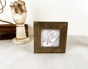 SHIPS TODAY - 3x3" Square Picture Frame - 1x1 Outside Cove Style in Vintage Light Gray Wash Finish - In Stock - 3x3 Photo Frame