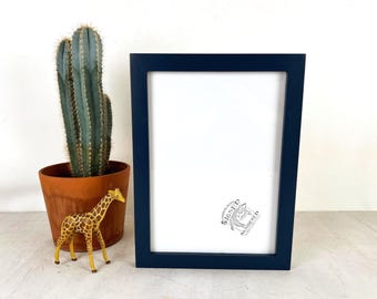 SHIPS TODAY - A4 Size Picture Frame - 1x1 Flat Style with Solid Navy Blue Finish - In Stock Frame 210 x 297 mm 8.3 x 11.7"