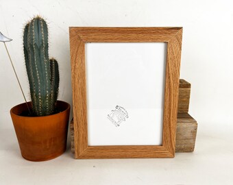 9x12 Picture Frame - SHIPS RIGHT AWAY - 1.5 Standard Style on Oak with Solid Natural Finish - In Stock - Handmade Frame 9 x 12 inch size