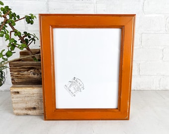 8x10 Picture Frame - SHIPS TODAY - 1.5 Double Cove style with Weathered Rust Orange Finish - In Stock - 8 x 10 Photo Frame