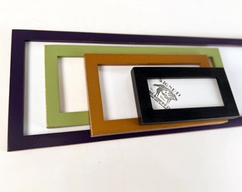 Panoramic Picture Frame Vintage COLOR of YOUR CHOICE 1x1 Flat Style - Select Your Size: 2x6, 5x15, 6x18, 4x10 inches + more