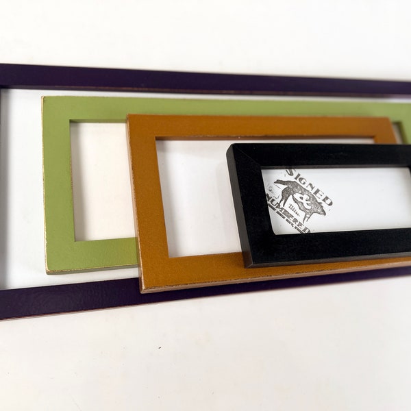 Panoramic Picture Frame Vintage COLOR of YOUR CHOICE 1x1 Flat Style - Select Your Size: 2x6, 5x15, 6x18, 4x10 inches + more