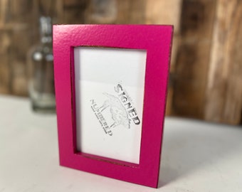SHIPS TODAY - 4x6 Picture Frame - 1x1 Flat Style with Vintage Cerise Finish - In Stock - 4 x 6 Photo Frame Pink Decor