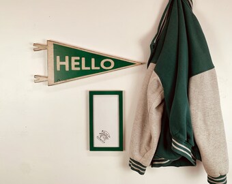 SHIPS TODAY - Blank Wooden Pennant Sign - Ready for Painting - Wood Craft - Wall Hanging Solid Wood - Classic Pennant Flag Design
