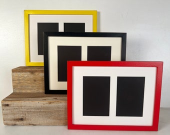 9x12 Picture Frame Mat Windows fit (2) 4x6 Photos in Peewee Style and Color of your choice - 9x12 Frame - Collage Frame 4x6