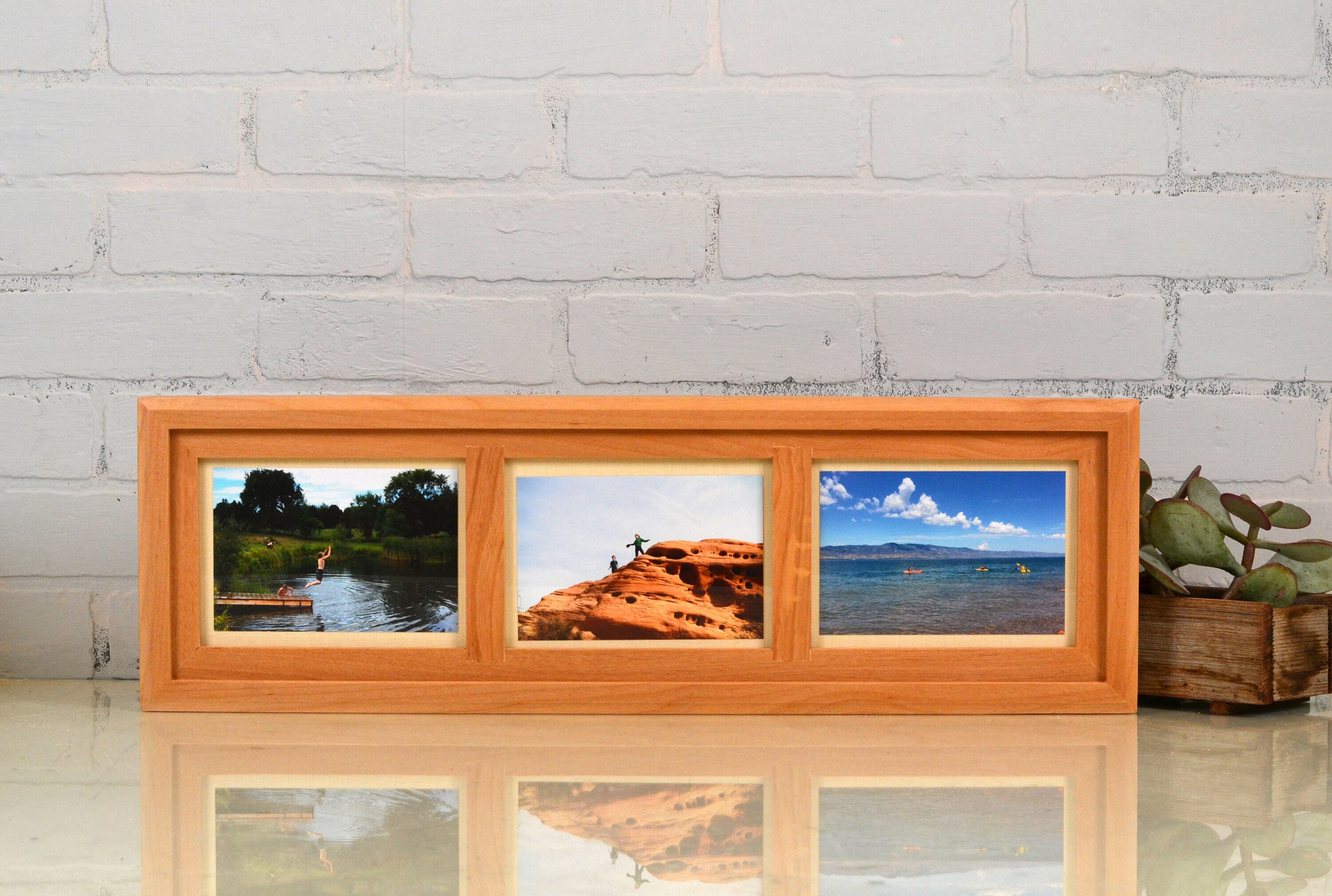5x7 Collage Frame Triptych Windows For 3 5 X Photos With 5x7 Collage Frame Triptych Windows For 3 5 X Photos With Natural Alder Wood Finish In Stock Same Day 7 Frames