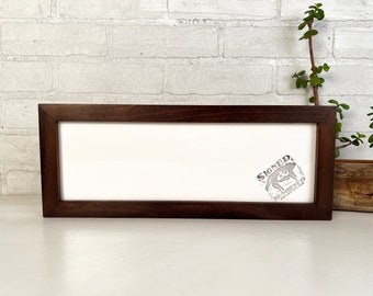 SHIPS TODAY - 5x15" Picture Frame - 1x1 Flat Style with Solid Dark Wood Tone Finish - In Stock - 15 x 5 Panoramic Photo Frame