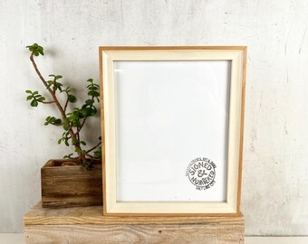 SHIPS TODAY - 8x10 Picture Frame - Foxy Minus Style with Natural Alder and Ivory Wash - In Stock - Modern Handmade Photo Frame 8 x 10