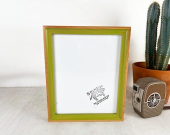 SHIPS TODAY - 8x10 Picture Frame - Foxy Minus Style with Natural Alder and Asparagus Wash - In Stock - Modern Handmade Photo Frame 8 x 10