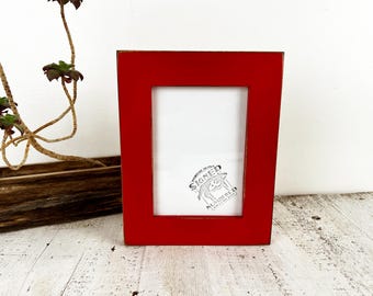 5x7" Picture Frame - SHIPS TODAY - 1.5 Standard Style with Vintage Ruby Red Finish - In Stock - 5 x 7 Photo Frame