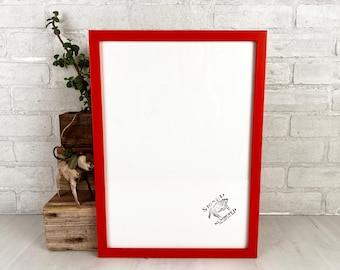 SHIPS TODAY - A3 Size Picture Frame - Peewee Style with Solid Deep Orange Finish - In Stock - 297 x 420 mm - 11.7 x 16.5 inches Orange Decor