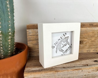 3x3 Solid Hardwood Frame - SHIPS TODAY - Deep Flat Style in Solid White Finish In Stock Square 3 x 3 Picture Frame Modern Decor