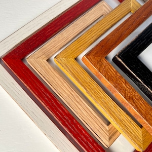 Vintage Color of Your Choice in Peewee OAK Style Picture Frame - Choose Size: 2x2 up to 13x19/14x18 inches - solid hardwood, modern