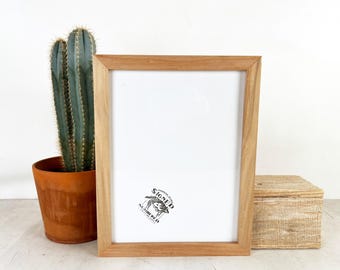 SHIPS TODAY - 9x12 Picture Frame - 1x1 Flat Style Solid Natural Willow Wood - In Stock - Handmade Frame 9 x 12 inch size
