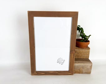 SHIPS TODAY - 11x17 Picture Frame - Reclaimed Cedar Style with Brown Wash Finish - Handmade 11 x 17" Photo Frame - In Stock