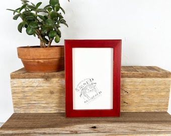 4x6" Picture Frame - SHIPS TODAY - in PeeWee Style with Vintage Red Dye Finish - In Stock - Gallery Frame 4 x 6 inches Red