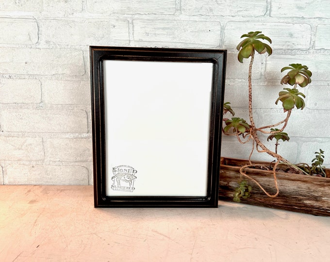 8.5 x 11 Picture Frame - SHIPS RIGHT AWAY - 1x1 Double Cove Style with Vintage Black Finish - In Stock - 8.5x11 inch Frame Black
