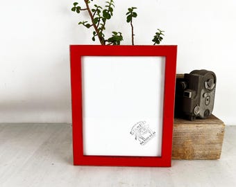 SHIPS TODAY - 8x10 Picture Frame in 1x1 Flat Style with Vintage Ruby Red Finish - In Stock - Modern Frame 8 x 10 Baby Girl Gift