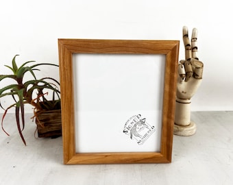 SHIPS TODAY - 7x8 Picture Frame - 1x1 Rounded Style Built from Solid Natural Cherry Wood - In Stock - 7 x 8 inch Photo Frame