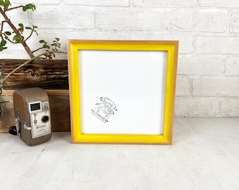 SHIPS TODAY - 8x8 Square Picture Frame in Foxy Alder Minus Style with Yellow Wash Finish - In Stock - 8 x 8 Photo Frame