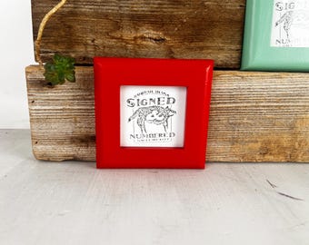 SHIPS TODAY - 3x3" Square Picture Frame - 1x1 Rounded Style in Solid Ruby Red Finish - In Stock - 3x3 Photo Frame
