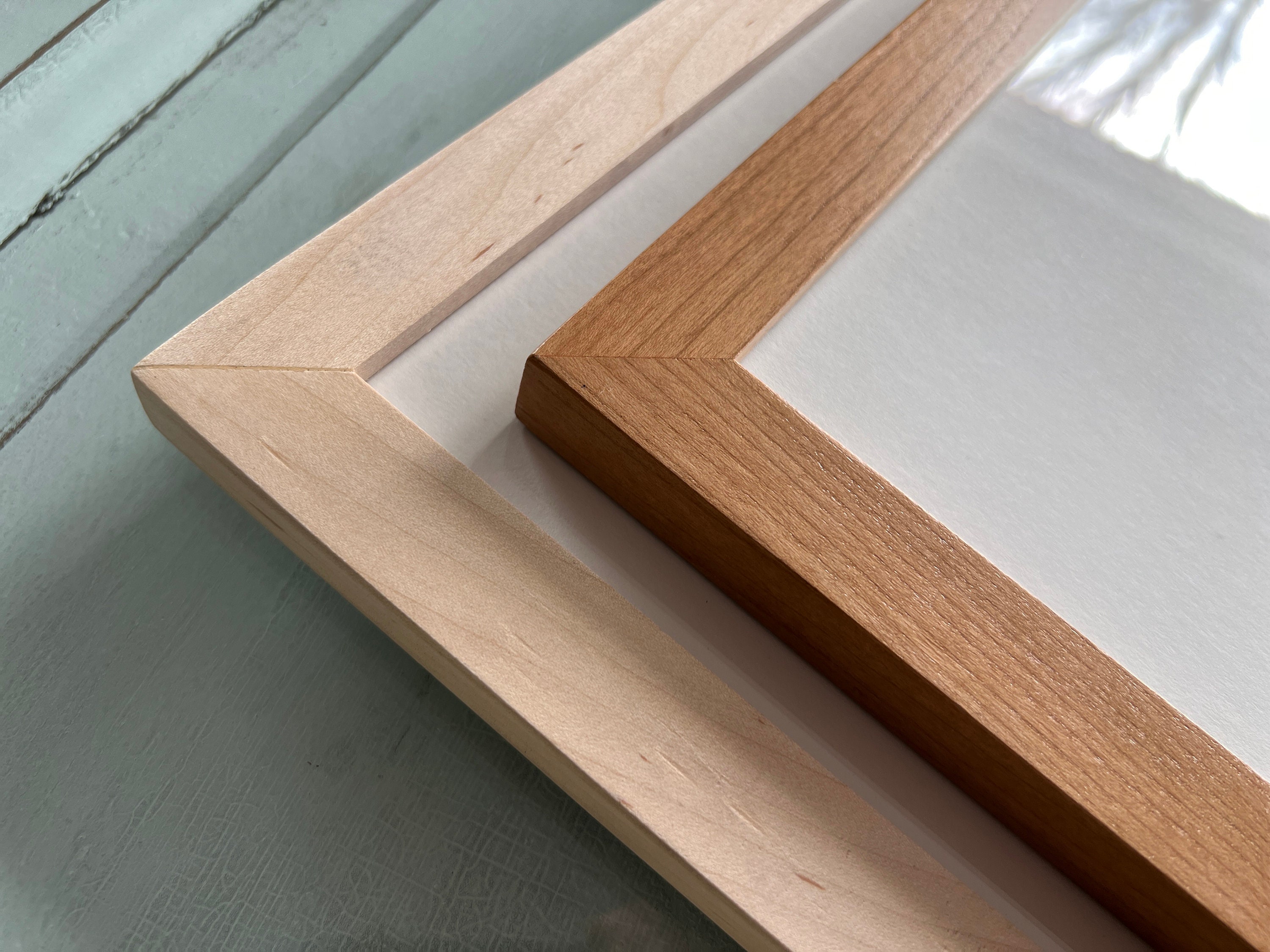 Natural CHERRY or MAPLE Picture Frame in Peewee style Choose Size 2x2