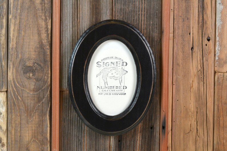 5x7 Oval Opening Picture Frame Oval Shaped Outside in Finish Etsy