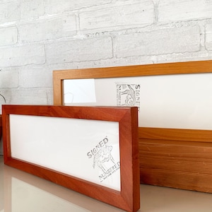 5x15&quot; Panoramic Picture Frame in 1x1 Flat Style and Vintage Color of Your Choice - 15 x 5 inch Photo Frame Odd Size