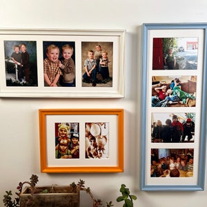 Collage Picture Frame Mat Windows fit Multiple 5x7 Photos in Foxy Cove Style and Vintage Color of your choice - 9x13, 9x19, 9x25 inch Frame