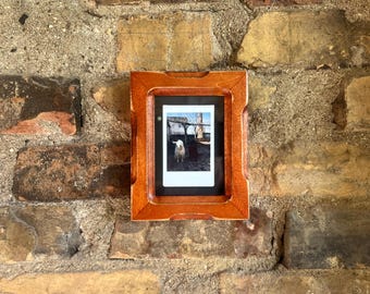 3.25 x 4.5" Picture Frame - SHIPS TODAY - 1x1 Shallow Bones Style with Vintage Wood Tone Finish - In Stock - 3.25x4.5 inch Frame