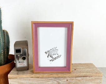 SHIPS TODAY - 5x7 Picture Frame in Foxy Minus Style with Violet Wash Finish - In Stock - 5 x 7 Frame Solid Hardwood Rustic