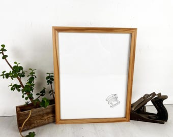 11x14" Picture Frame - SHIPS TODAY - Solid Natural Willow Peewee Style - In Stock - Handmade 11 x 14 Solid Hardwood - 9th Anniversary Gift
