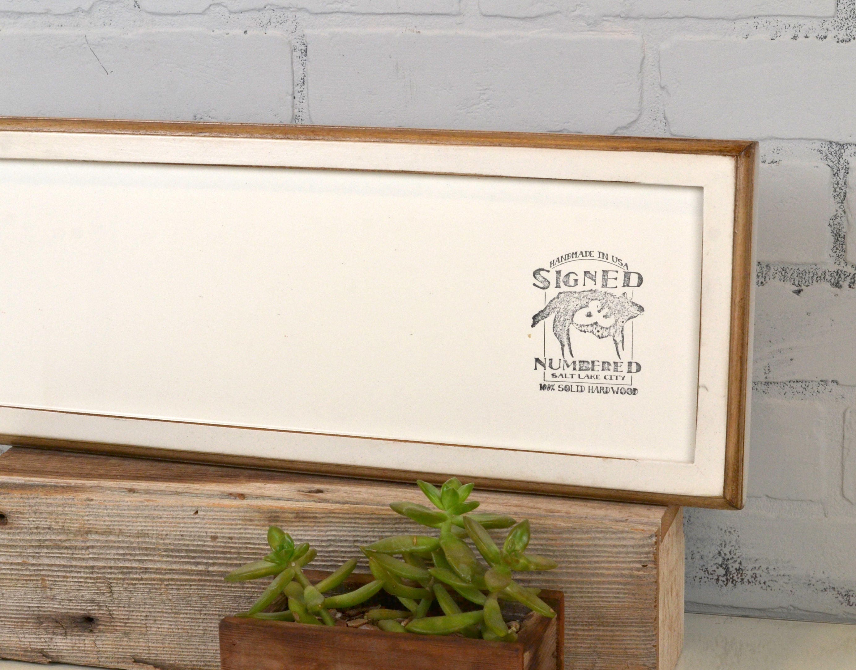 6x18 Panoramic Picture Frame 1x1 2Tone Style with Vintage White Finish