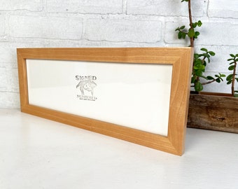 SHIPS TODAY - 5x15" Picture Frame - 1x1 Flat Style on Alder with Solid Natural Finish - In Stock - 15 x 5 Panoramic Photo Frame