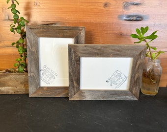 SHIPS TODAY - 5x7 Picture Frame - 1.5" Wide Rustic Natural Reclaimed Cedar Fence Wood - In Stock - 5 x 7 inch Upcycled Wood Frame